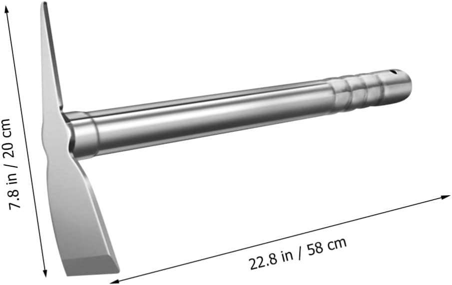 Yardwe Stainless Steel Garden Hoe - Heavy Duty Bend-Proof Weeding and Cultivating Tool, Dual-Head Design for Digging and Planting, 15.27 X 7.87 X Inches, Silver