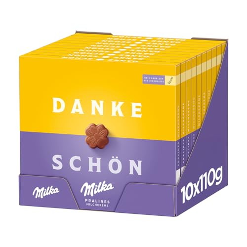 Milka Kleines Dankeschön Pralinen Alpenmilch-Schokolade mit feiner Milchcrème-Füllung 10 x 110 g