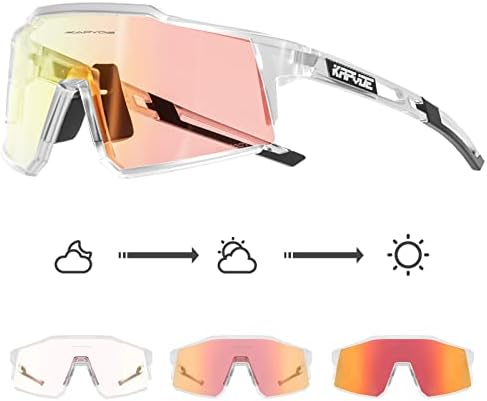 KAPVOE Photochromic Cycling Glasses Tr90 Frame For Men Women Clear Sports Sunglasses Mountain Bike Glasses Transparent MTB