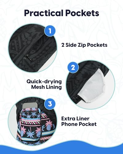 maamgic Mens Swim Trunks with Compression Liner 7" Bathing Suit Quick Dry Swimming Trunks for Men with Zipper Pockets4