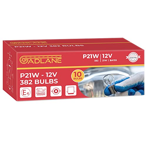 GADLANE 382 P21W BA15S Glühlampe 12v 21w Auto Van Bremsheckanzeige Rücknebel - 10er Pack