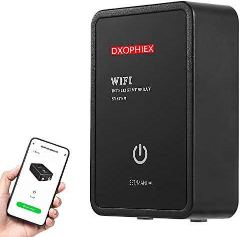 DXOPHIEX WIFI 爬行动物加湿器爬行动物喷雾自动爬行动物雾化系统玻璃容器喷雾器适用于雨林植物、两栖动物和爬行动物,带 360° 可调节喷雾喷嘴