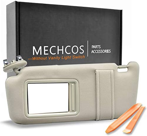 MECHCOS New Sun Visor Left Driver Side Compatible for 2007 2008 2009 2010 2011 Toyota Camry/Hybrid 74320-06780-E0 Windshield Visor Assembly, Left, Tan Beige, Without Sunroof and Vanity Light