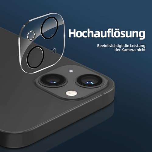 Panzerglas für iPhone 14 (6,1 Zoll) – 2 Stück mit Kameraschutz