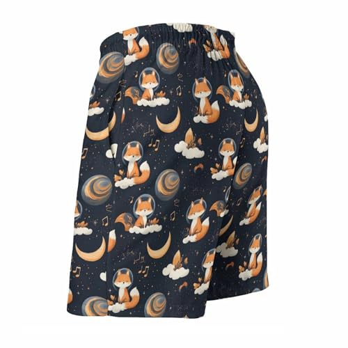 Hawaiian Shorts for Men - Comfy Cute Fox Sky Print Mens Swim Trunks Bathing Suits with Mesh Lining 5
