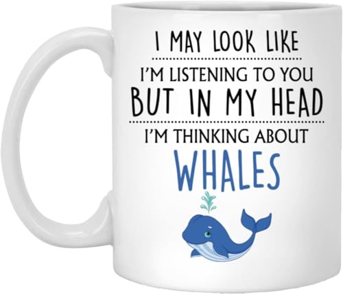 kisoyo Whale Gift, Whale Mug, Whale Lover Gift, Funny Blue Whale Gifts for Mum, Women, Her, Him, Girls, Gifts for Whale Lovers, Whale Watchers 11oz