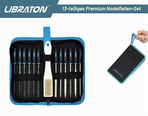 Libraton Nadelfeilen, Feilenset, Schlüsselfeilen, Diamant Feilen 13tlg, Holz und Metall, Mini Feilen Set, für Werkstatt, Heimwerken