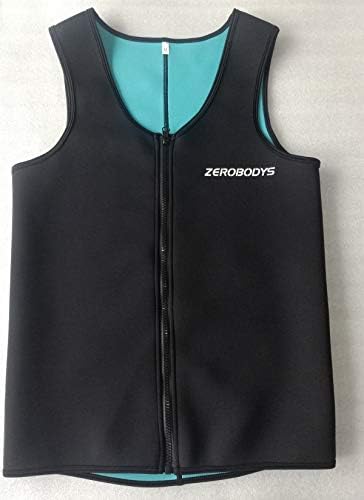 ZEROBODYS Men Sauna Vest Waist Trainer Sauna Suit Hot Neoprene Corset Slimming Shirt Body Shaper Zipper Tank Top Workout Fitness Gym