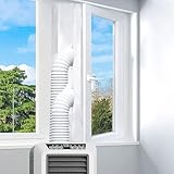 Kit Ventana Aire Acondicionado Portatil 400cm, Cubierta Aislante Ventana Aire Acondicionado, para AC Móvil y Secadora AC ventana, Que Bloquea el Aire Caliente, Cremallera Doble, Fácil de Instalar