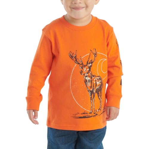 Carhartt Kid's CA6572 Long-Sleeve Deer T-Shirt - Boys - 5 Child - Orangeade