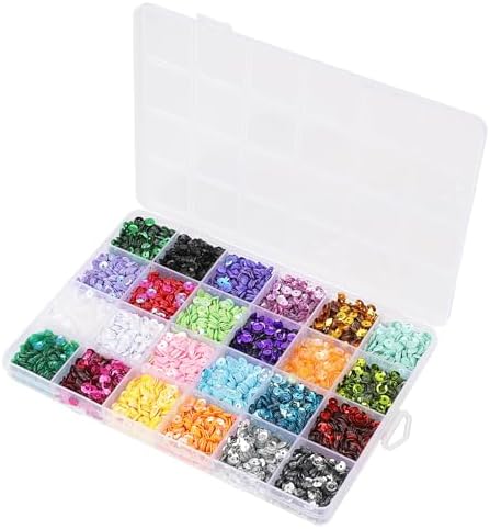 5MM Craft Sequins Large Sequins for Crafts Sequins for Sewing Loose Sequins Rainbow Sequin Embroidery Spangles with Holes Flat Sequins for DIY Arts Crafts Nails Decorations 16800PCS