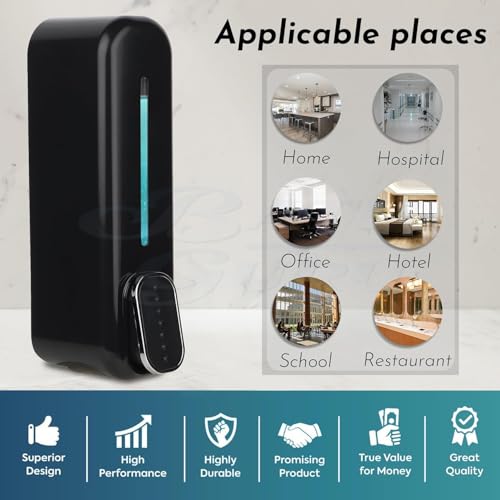 Image of Liquid Soap Dispenser Wall Mounted for Bathroom & Wash Basin | Handwash Bottle Holder, Shampoo & Sanitizer Dispenser for Kitchen, Toilet & Shower Use (Pearl Black) (350ML)