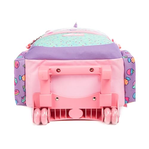 Mochila de Rodinhas Infantis Cutblajat com Kit de Lancheira e Estojo, Design de Unicórnio em Rosa e