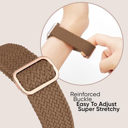 Image of 6 Pack Braided Stretchy Bands Compatible with Apple Watch Band 38mm 40mm 41mm 42mm 44mm 45mm 46mm 49mm Women Men, Adjustable Nylon Solo Loop Elastic Straps for iWatch Series 11 10 9 8 7 6 5 4 SE Ultra