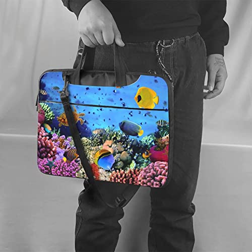 Bolso maletín para portátil con estampado de peces miniatura 2
