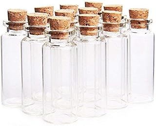 Danmu Art 12pcs 15ml 24mm x 60mm Mini Glass Bottles Jars with Cork Stoppers Halloween Decorations
