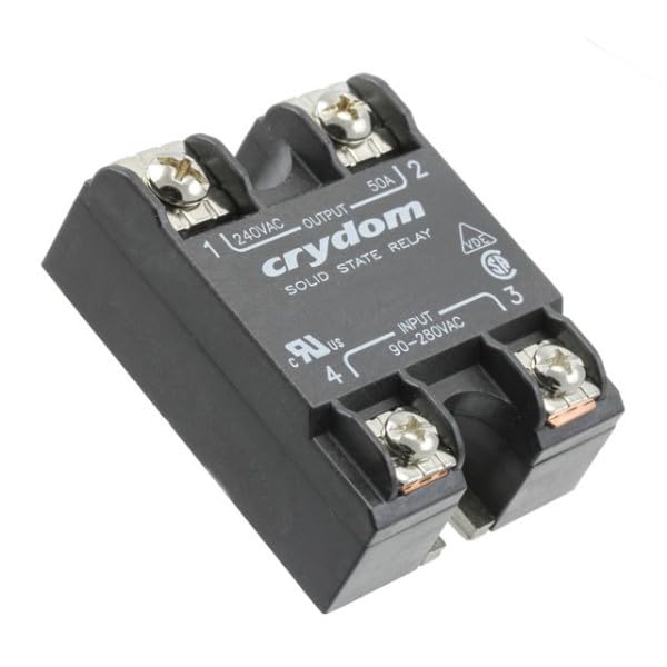 Sensata/Crydom, D1225K, Solid State Relay - 3-32 VDC Control - 25 A Max Load - 24-140 VAC Operating - Zero Voltage - Quick Connect - Panel Mount. (3 Item/s)