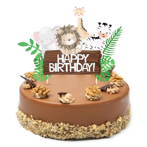 Decoración para tartas de animales, animales de la selva, sin olor, comida táctil, para fiesta de cumpleaños infantil, baby shower