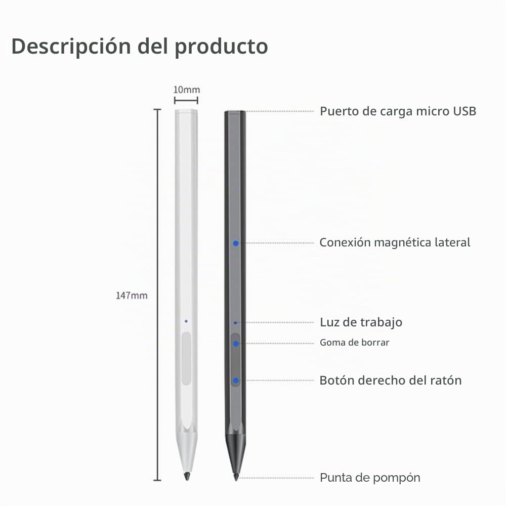 Lápiz Stylus Solo para Lenovo Tab P11 Pro,11.5" TB-J706F,Lápiz táctil Recargable para tabletas (Negro)