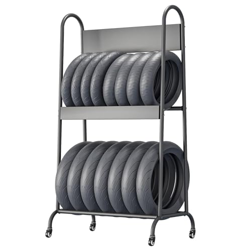 XINGYAOXS Supporto per Pneumatici per Garage, Officina, Officina di Riparazione Auto con Ruota, Supporto per Pneumatici per Moto, Indipendente, Ripiano per Pneumatici per Tutte Le Stagioni