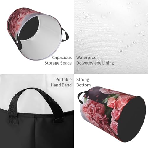 Panier à linge pour chambre à coucher motifs roses roses