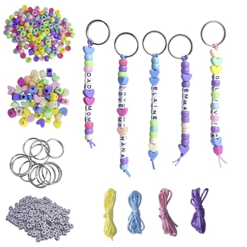 EMYNBO Bead Keychain Making Kit for Adults – 568Pcs Letter
