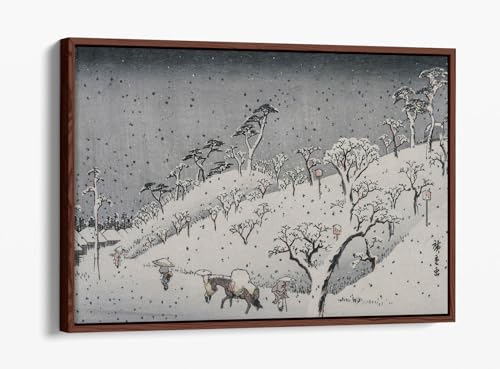 Toile Hiroshige Soirée enneigée à Asuka Hill pour vibrer au rythme de l'art Ukiyo-e