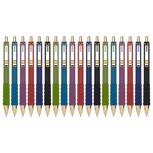 Image of Linbsunne Ballpoint Pens Black Medium Point 1mm Pen with Super Soft Grip Ball Point Pen for Men Women Retractable Pens (Vintage-18 pcs)