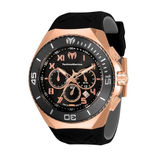 Technomarine Manta para hombre, 48 mm, acero inoxidable, rosa (gris oscuro), Gris-oscuro, Reloj