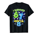 8th Birthday Dabbing Six Seven I Survived 67 Now I'm 8 T-Shirt