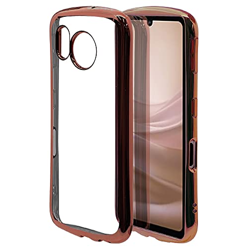 ラスタバナナ ケース カバー AQUOS sense7 SH-53C SHG10 専用 ソフトケース TPU 耐衝撃吸収 強い クリア 透明 2.7mm メタルフレーム CURVE ブラウン アクオス センス7 スマホケース 7371AQOS7TP