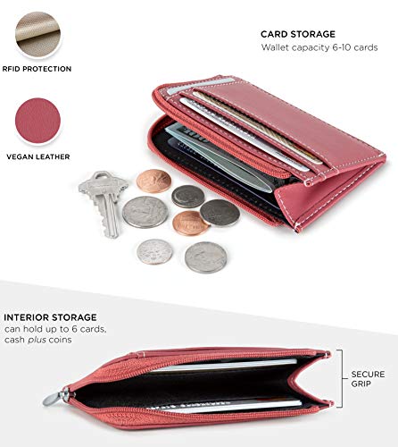 Serman Brands Small Wallets For Women. Slim Wallet For Women With Coin Purse And Credit Card Holder. Rfid Wallet Women Vegan Leather Wallet (Berry Mini) #TOP2