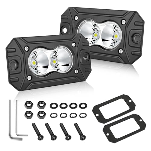 Image of Flush Mount LED Pods Spot 40W CREE LED Flush Mount Bumper Lights | Offroad Driving Lights Backup Reverse Fog Light Pods for Trucks Pickup UTV ATV SUV