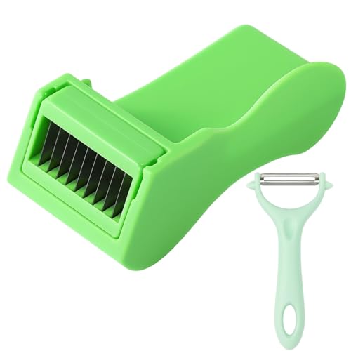 2-Piece Coleslaw Shredder Set, Runner Bean Slicer and Stringer, Efficient Vegetable Cutter for Runner Beans and Wide Vegetables, Green Bean Slicer with Plastic Material