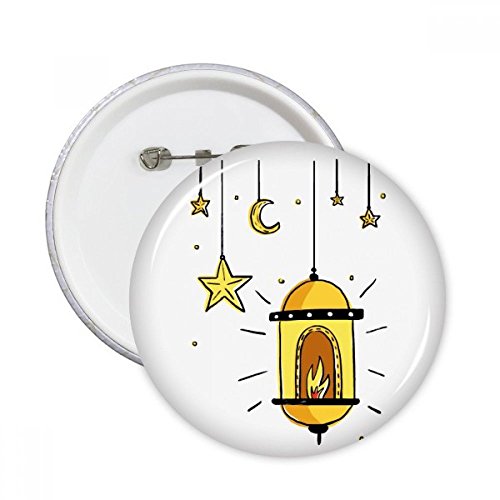 Badge bouton rond DIYthinker avec formes géométriques simples multicolores pour vêtements taille L