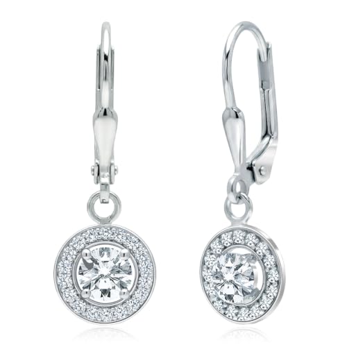 Image of TRUESILVER ACPL 925 Sterling Silver Cubic Zirconia Earrings for Women & Girls | BIS Hallmarked Drop Dangle Leverback Style | Elegant Jewelry Gift for Women