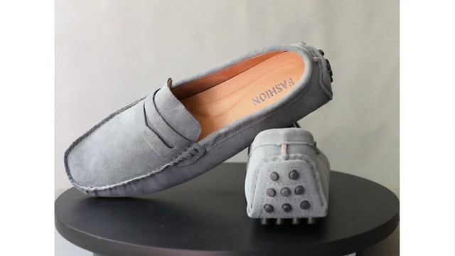 Jamron Uomo Elegante Fibbia Mocassini Comfort Scamosciato Scarpe di Guida Moda Pantofole Abbronzatura SN19020 EU39.5