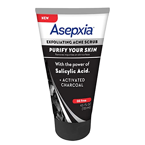 ASEPXIA Activated Charcoal Oil Free Exfoliating Acne Scrub with Salicylic Acid and Sulfur, 4.5 Ounce