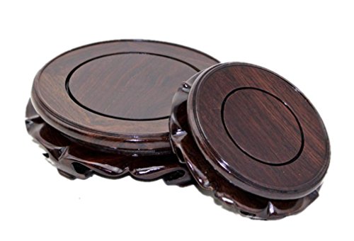 Goldy&Wendy Rosewood Circular Pedestal Display Stand (3.7" Inside Diameter, 1 Pack) #TOP4