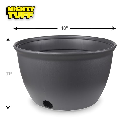 Mighty Tuff Decorative Garden Hose Storage Pot, Durable Garden Hose Holder, Stylish Garden Hose Storage for 100 Foot Standard Hose or 300 Foot Retractable Hose - Thumbnail 2