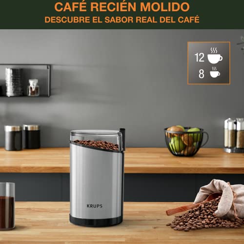 Krups Fast Touch GX204D - Molinillo de café eléctrico de acero inoxidable con 200 W de potencia, capacidad 75 gramos… - Imagen 5