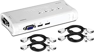 TRENDnet 4-Port USB KVM Switch Kit, VGA & USB Connections, 2048 x 1536