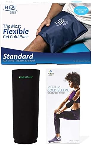 FlexiKold Large Gel Ice Pack and NatraCure Gel Cold Sleeve Wrap -...