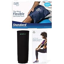 FlexiKold Large Gel Ice Pack and NatraCure Gel Cold Sleeve Wrap - Size Medium