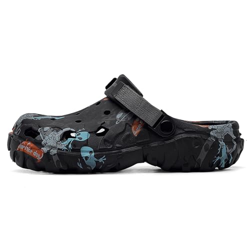 Image of SECHRITE Men's Clogs Athletic Sports Outdoor Slip-on Mules with Cushion Beach Non Slip Home Sandals with Adjustable Back Strap - River Edge