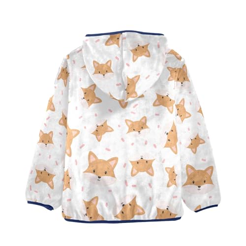 Cute Baby Fox Girls Fleece Jacket Girls Fall Jacket Girls Zip Up Hoodie Girls Sherpa Jacket 2-10T2