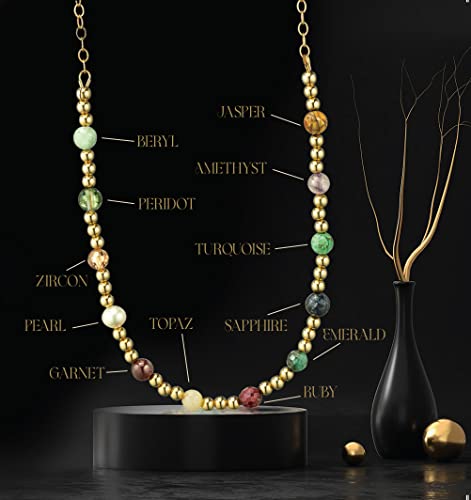 Seguliya Gemstone Necklace Mystical Healing Crystals Kabbalah Jewelry, High Priest Breastplate Precious And Semi-Precious Gemstones, 14K Gold-Filled #TOP1