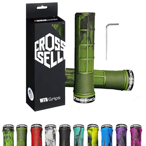 CROSSSELL Bike Handlebar Grips Dual Color Army Green – Single