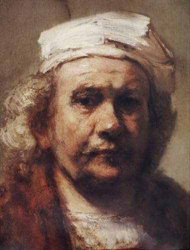 Peinture Rembrandt autoportrait tableau huile sur toile copie musée art célèbre taille 04
