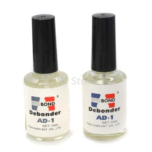 Professional Individual False Eyelash Lash Lashes Eyelashes Extension Glue Remover Adhesives Clear Makeup Removal Gel Debonder 10ml with small Brush (2PCS) by WindMax